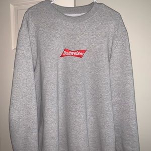 Budweiser crewneck from the PacSun collab.